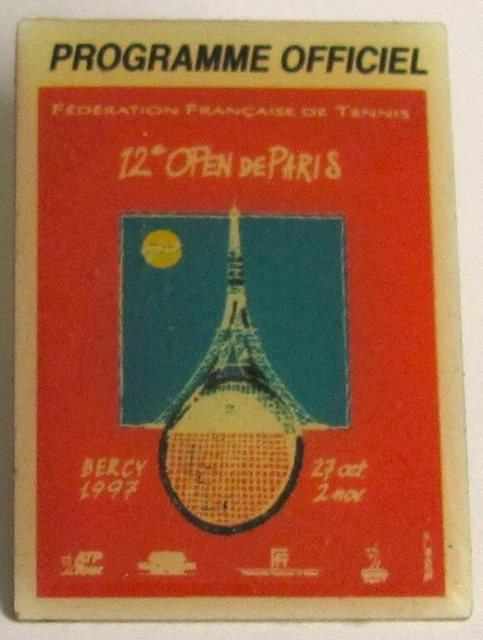 RARE PINS Pins TENNIS TOURNOI ATP FFT ROLAND GARROS 92 PROGRAMME OFFICIEL F.F.T