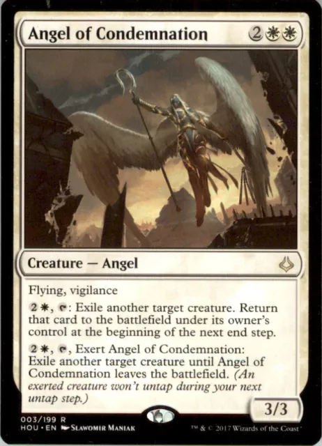 MTG -  Angel of Condemnation-Hour of Devastation  -Photo is of actual card.