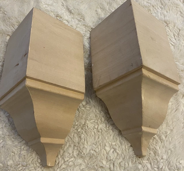 Bloque de moldeo de corona de esquina interior 7,5/8"" X 3,1/2"" madera dura lote de 2 sin terminar