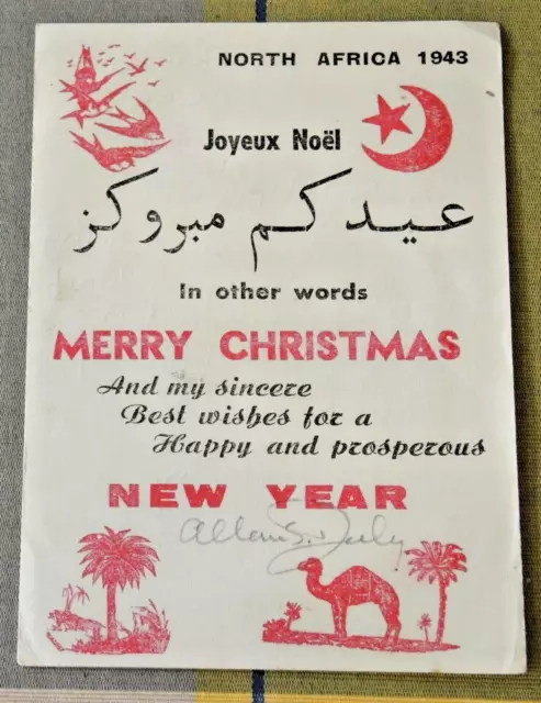 Bnaf Paper British Card North Africa 1943 Merry Christmas #10