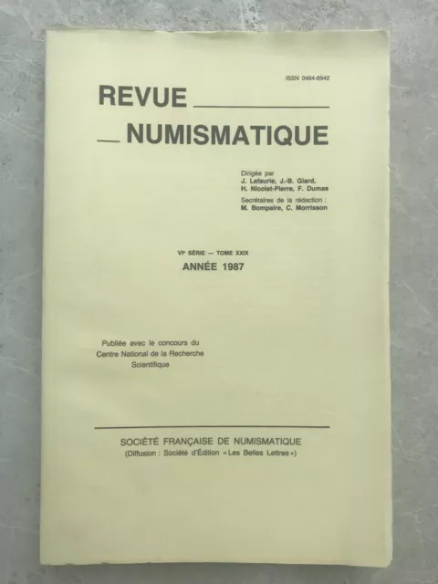 380 - Revue Numismatique 1987 grecques, romaines, médiévales etc trésors !!!