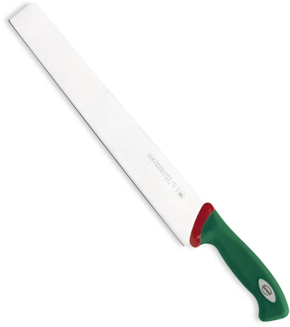 37709 Sanelli Premana Coltello Salumiere Per Salati Con Manico Verde E Rosso Cm.