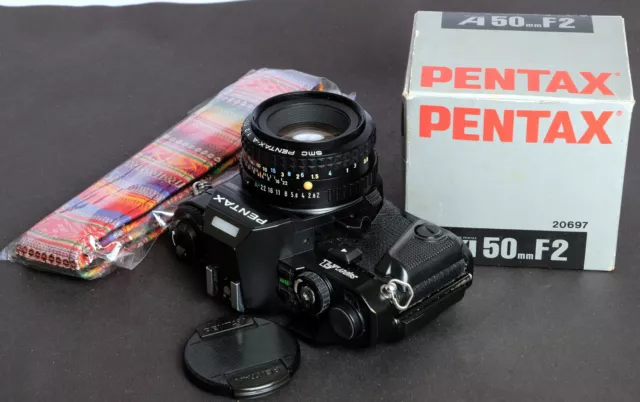 CLA'd Pentax Super A 35mm Film SLR c/w MIB smc Pentax-A 50mm f/2 Lens Kit