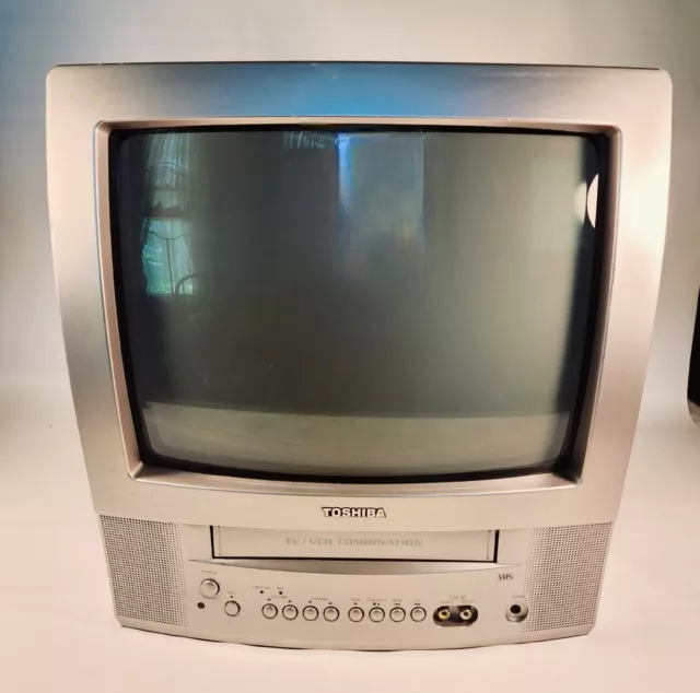 Toshiba 13” CRT Tube TV & VCR VHS Combo w/ front A/V Input Retro Gaming MV13P2