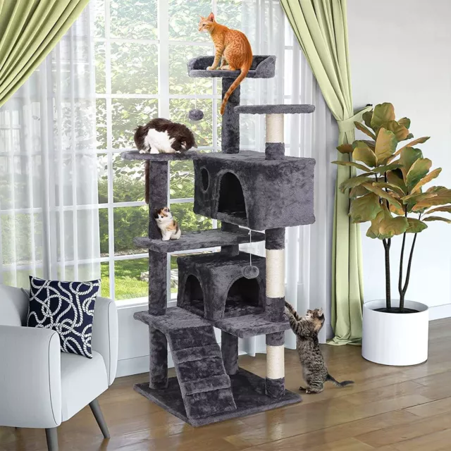 Pet Cat Tree Tower Scratching Post Scratcher Wood Condo Toys House Bed Furniture