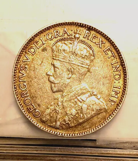 1928 Canada George V Silver 25 Cents Coin Slightly Toned XF Details KM# 24a