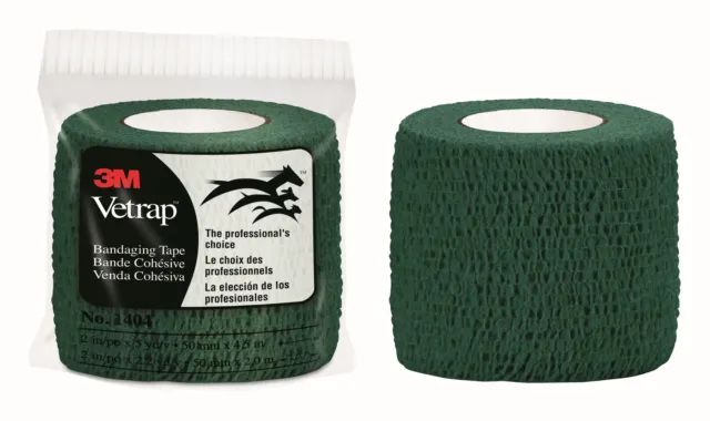 3M Vetrap Bandaging Tape Bulk Pack, 1404HG Bulk Hunter Green (Case of 200)