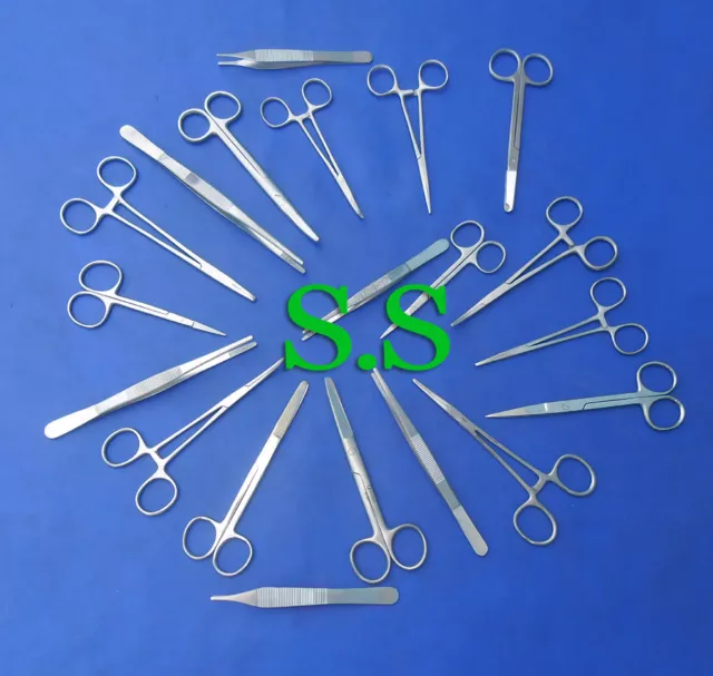 35 Scissors Forceps Needle Holders Surgical Dental Kit