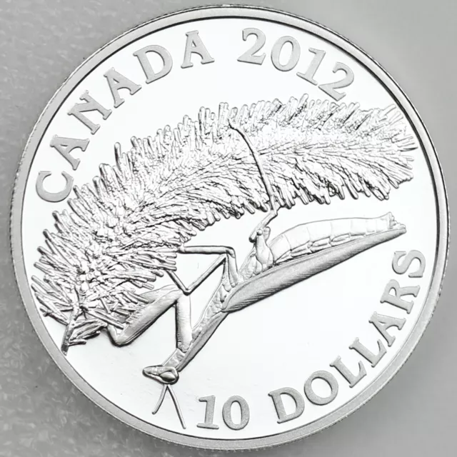 Canada 2012 $10 Praying Mantis 99.99% Pure Silver Proof Coin, Mintage - 5,727