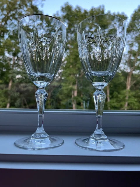 Set Of 2 - Royal Devon by Gorham Crystal w Gold Trim