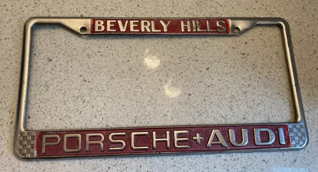Rare Beverly Hills Porsche Audi Calif Dealer License Plate Frame 911 912 928