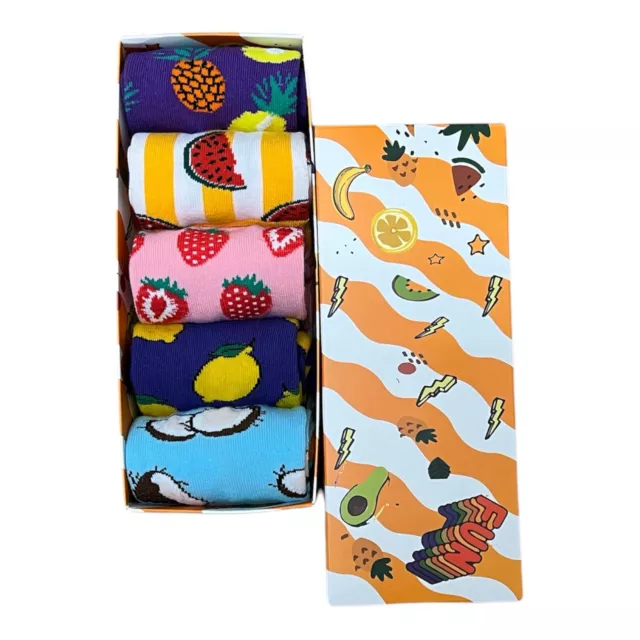 5 Pairs Fruit Gift Box Set/Cute Socks/Colourful Funny Socks/Unisex Socks