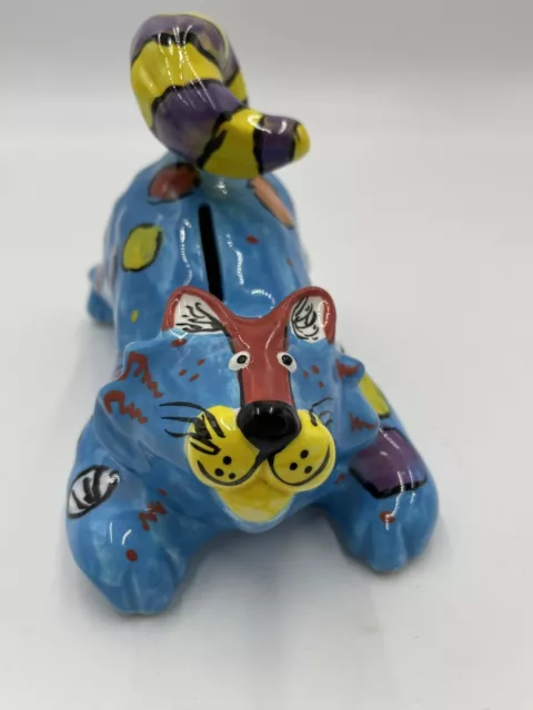 "DOTTIE DRACOS" Ceramic Cat Bank By GANZ Bella Casa Hand painted