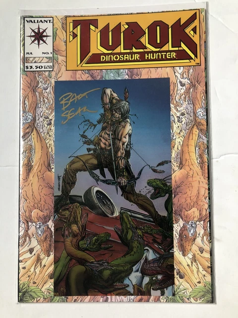 Turok Dinosaur Hunter #1 SIGNED w/ COA Valiant Comics 1993 Chrome Bart Sears