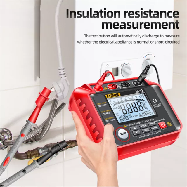 Insulation Resistance Meter Tester Megohmmeter Backlight Digital Energy Meter