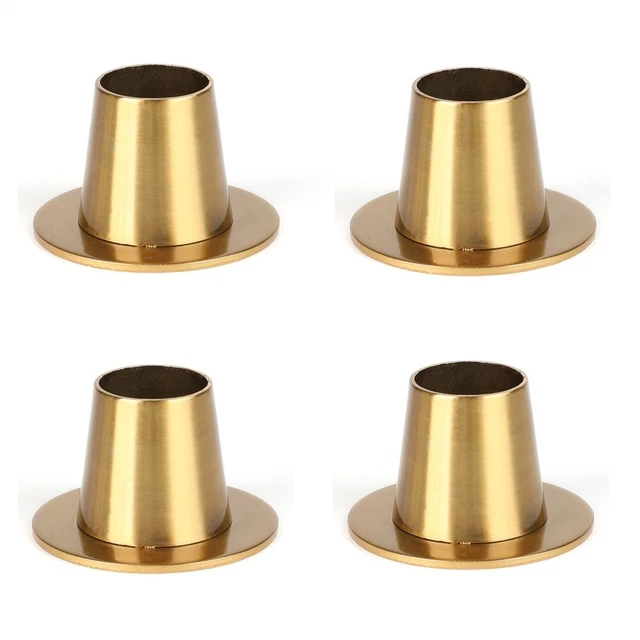 Set of 4 Metal Candle Holders in Gold and Black for Home Wedding Decor