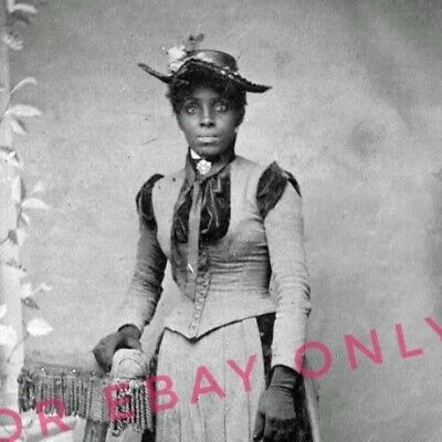 Vintage Old Photo Reprint of Pretty African American Black Woman Victorian Era