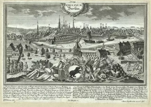 BERLIN - Gesamtansicht - Kupferstich - um 1750