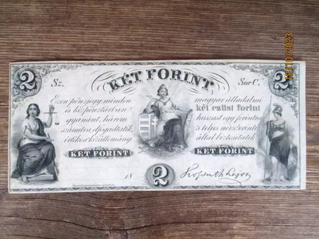 Hungary 2 Ket Forint 1842 ? Banknote Paper Money AUNC, e1