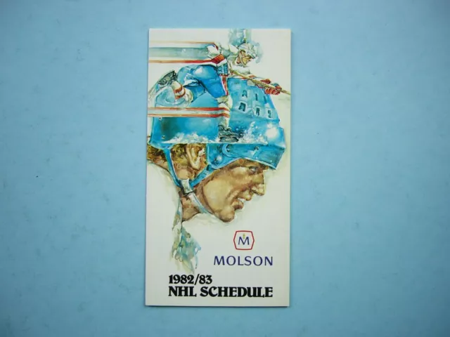 1982/83 Molson's Brewery Molson Canadian Official Nhl Hockey Schedule