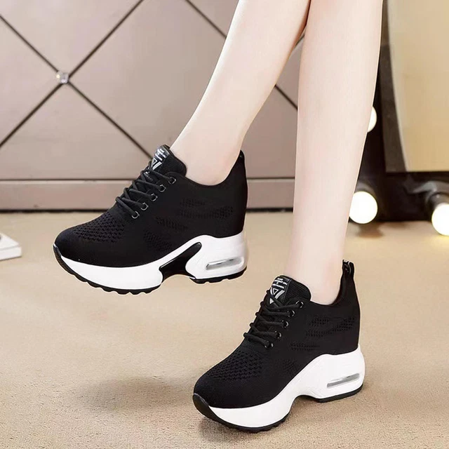 Baskets Femme Chaussures Compensées Pour L'automne Marche Dames