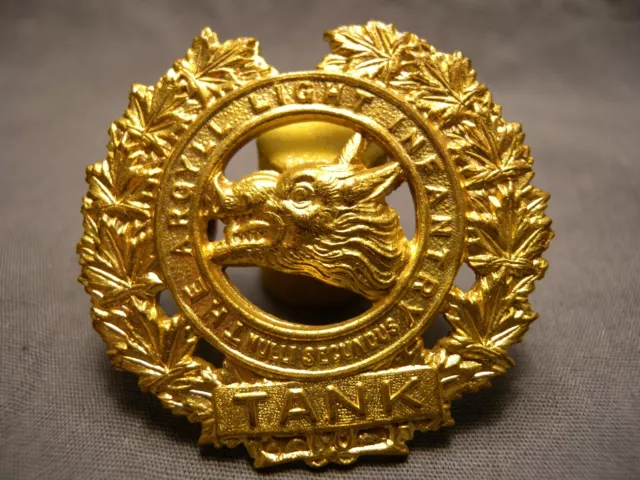 Argyll Light Infantry Tank Wwii Cap Badge 1941 C.32 Ali  Nulli Secundus Brass