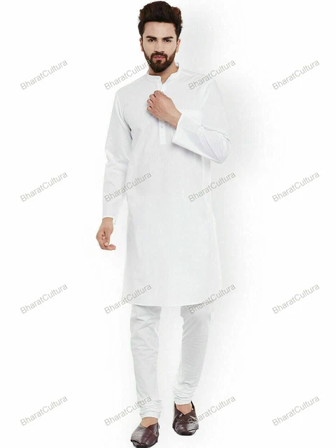 Mens Kurta Indian Handmade Sleeve Cotton Striped Shirt New Fashion Kurta