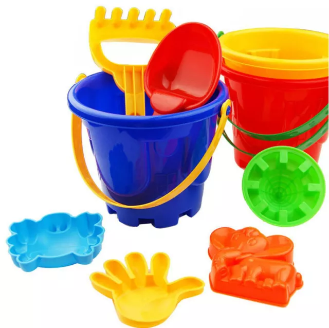 7Pcs Sand Sandbeach Kids Beach Toys Castle Bucket Spade Shovel Rake Water Tools