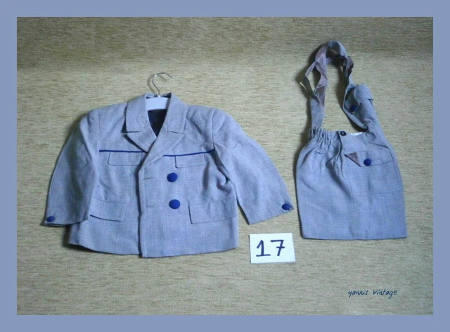 ABITO ESTIVO BAMBINI RAGAZZI NUOVE PEDINE GRIGIE RETRÒ VINTAGE ANNI 60 - 70 Grecia greco