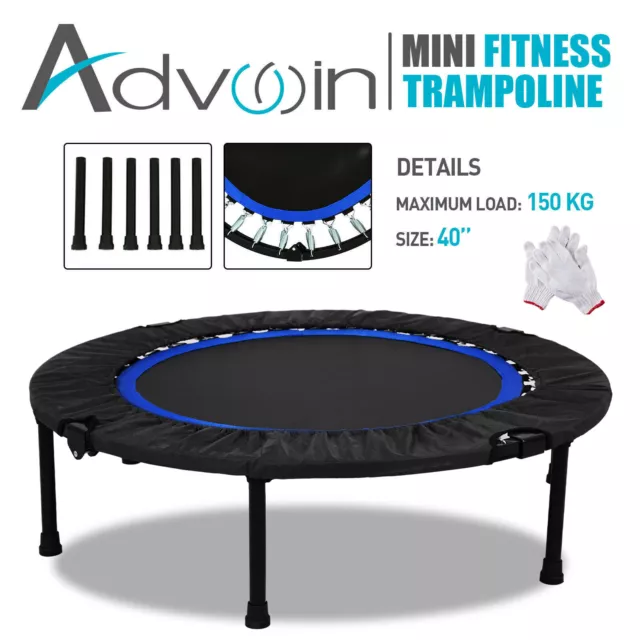 40" Mini Trampoline Foldable Fitness Exercise Cardio Rebounder Super Elastic Gym