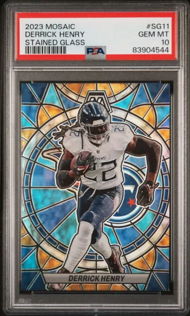 2023 Panini Mosaic #SG11 Derrick Henry Stained Glass PSA 10 Tennessee Titans SSP