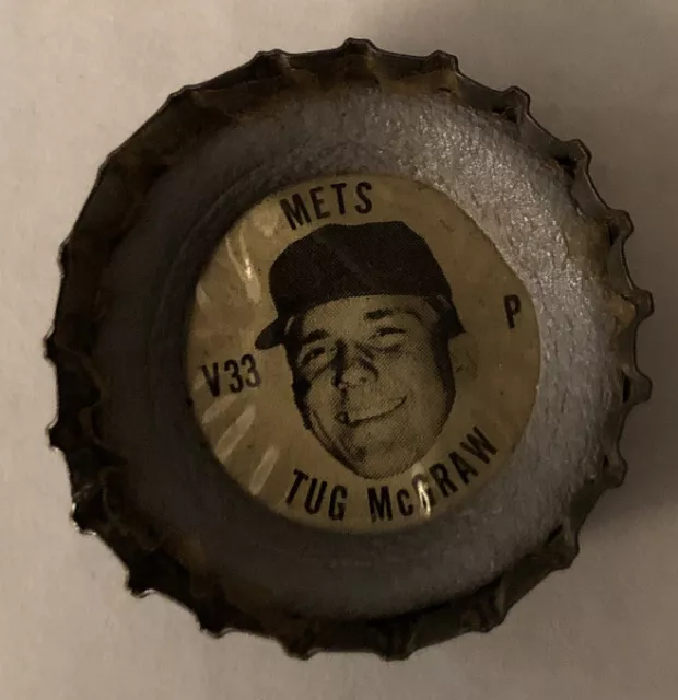 Old Rare Vintage 1967 Tug McGraw New York Mets Baseball Coke Soda Bottle Cap V33