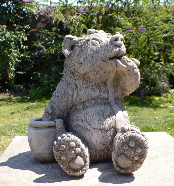 GIRL HONEY TEDDY Bear Garden Statue Ornament £39.99 PicClick UK