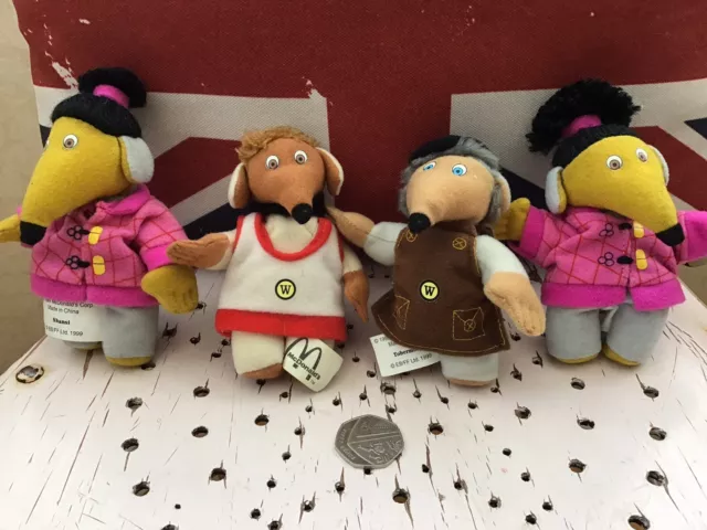 McDonalds Wombles 1999 Happy Meal Toys X4 Shansi Tomsk Tobermory.