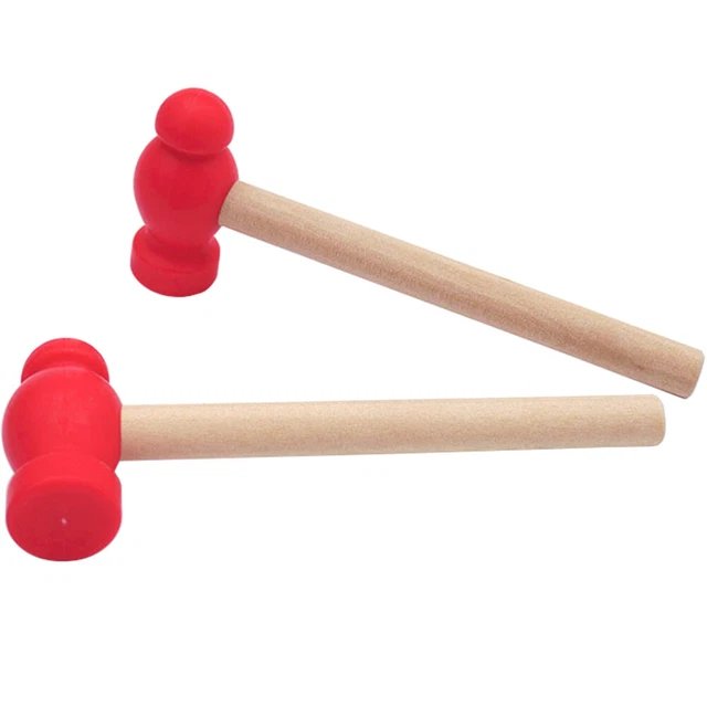 2 pz martello di legno giocattolo bussante in legno martello giocattolo mini bambino neonato