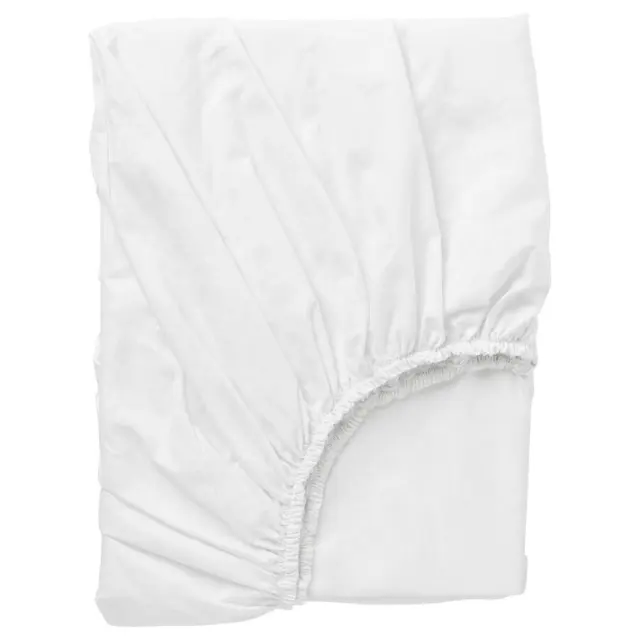 Ikea DVALA Fitted Sheets in White  Double