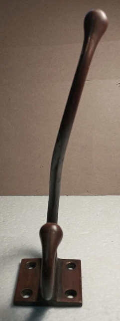 Vintage Brass Double Coat Hat Hook 1920s with a bent
