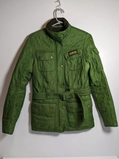 Barbour International Women's Green Polarquilt Lined Jacket - Size UK 8