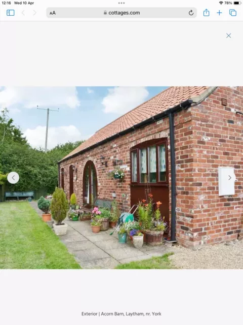 18May 7 days holiday cottage 14 miles from York