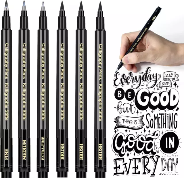 APOGO Kalligraphie Stift Handlettering Stifte Kaligraphiestifte set 6 Calligraph