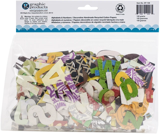 3 Pack Black Ink Alphabets & Numbers-Assorted, 100 Grams SP108
