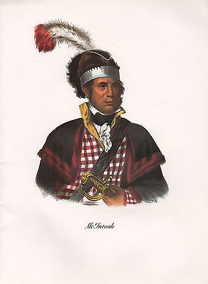 VINTAGE PRINT of 1830's NATIVE AMERICAN INDIAN ~ McINTOSH ~ CREEK