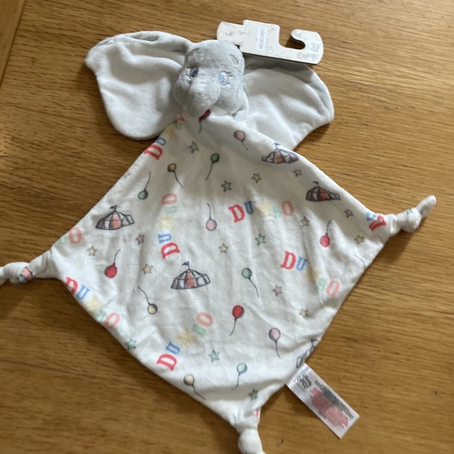 DISNEY BABY DUMBO Elephant Comforter Blanket Grey soft toy blankie