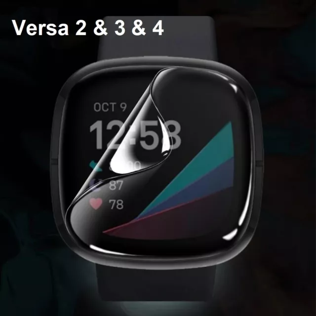 3D Panzerfolie Für Fitbit Versa 2 & 3 & 4 Hydrogel Film Fullcover Schutz