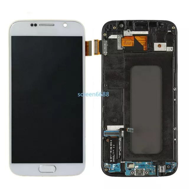 Pour Samsung Galaxy S6 G920F Complet LCD écran Verre Tactile+Cadre Blanc+Outils