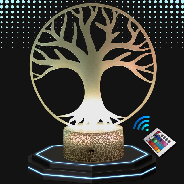 Lampe De Chevet 3D Avec Télécommande En Forme De Croix De Jésus 16 Couleurs Illusion De