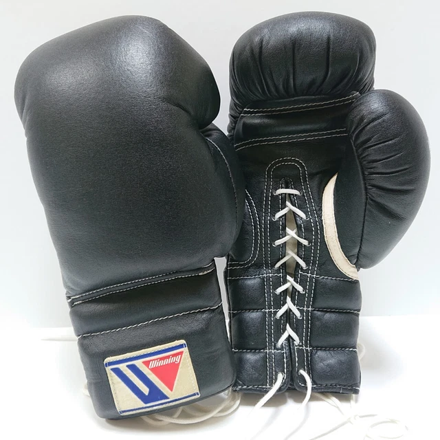 WINNING BOXING GLOVES 12oz Black Laceup Soft type PT1200 from JAPAN