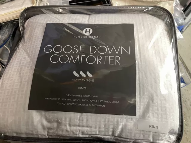 Hotel Collection European Goose Down Heavy Weight White King Comforter