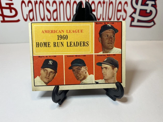 🔥 Vintage 1961 Topps Mickey Mantle ⭐️ AL 1960 Home Run Leaders 📈 SET BREAK💎
