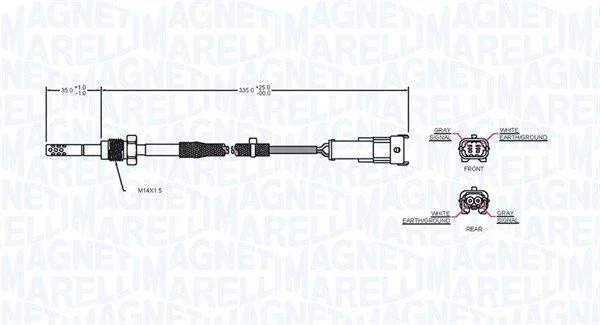 Sensore Temperatura Gas di Scarico Magneti Marelli 172000043010 per Cadillac Opel 04-15